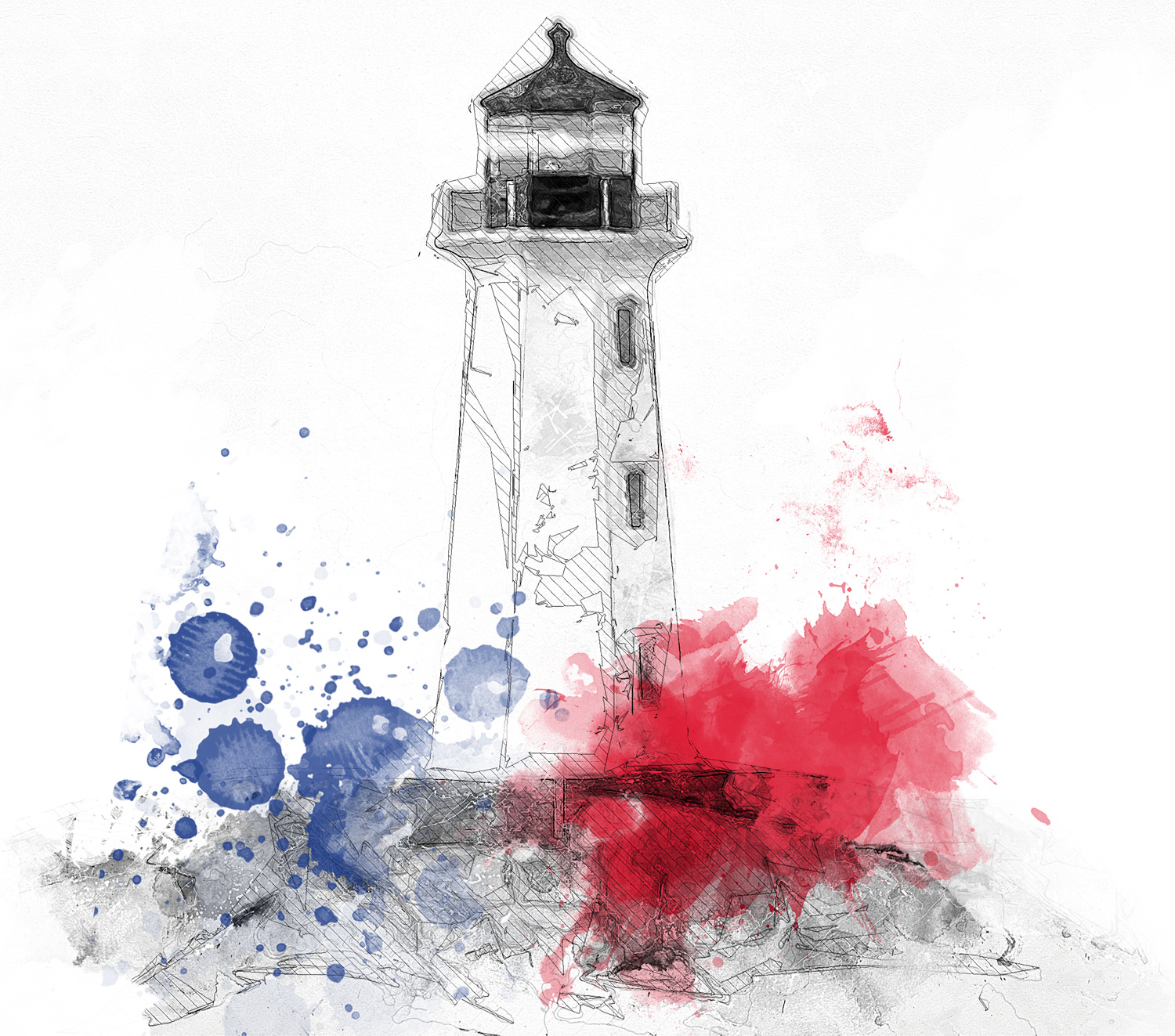 Lighthouse-Outline-with-splashes